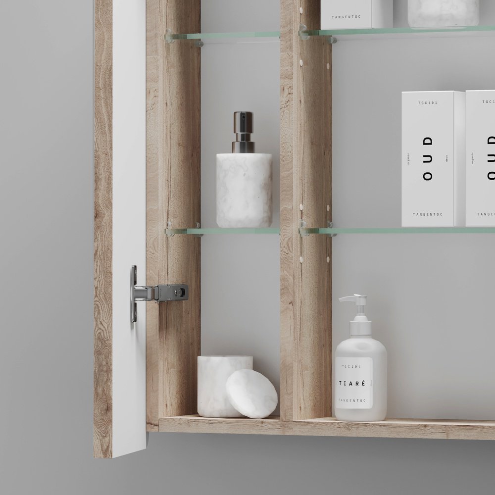 Шкаф зеркальный навесной KABINKA.KZ MI70EG, 69x15x74 см, коричневый