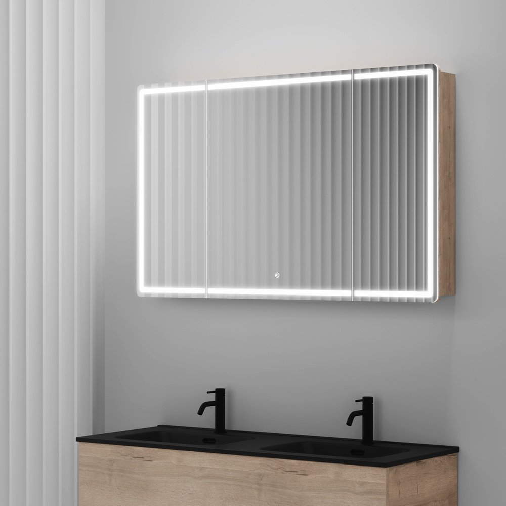 Шкаф зеркальный навесной Kabinka.kz Mirror 119x15x74 см коричневый купить,NaN