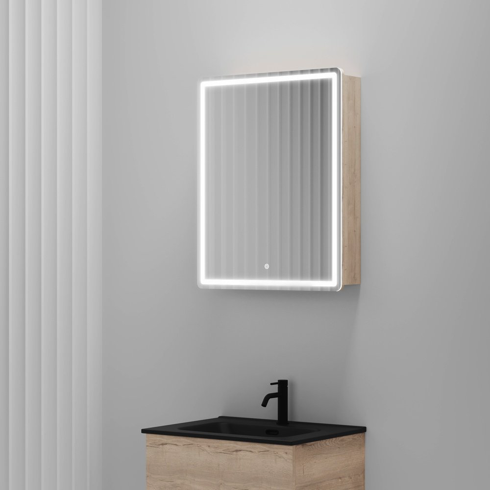 Шкаф зеркальный навесной Kabinka.kz Mirror 59x15x74см коричневый купить,NaN