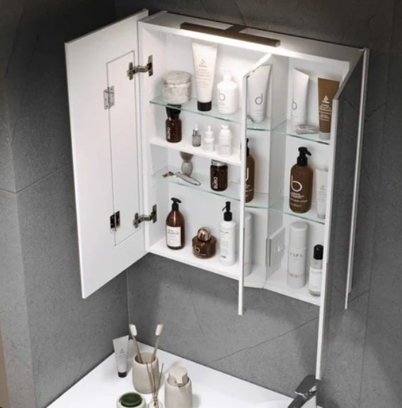 Шкаф зеркальный навесной KABINKA.KZ Cosmetic 75, 75x14.5x80 см, белый