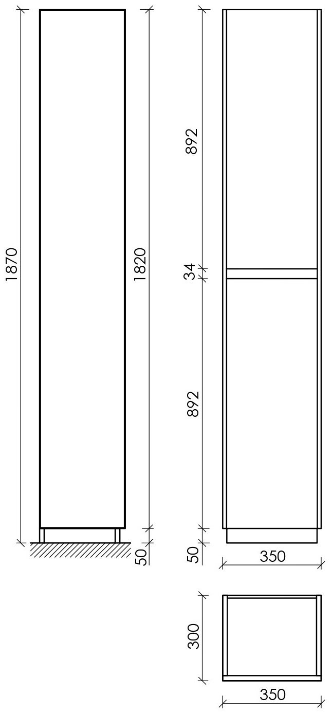 Шкаф-пенал KABINKA.KZ SANCOS PLB35FEG 35x30x187см коричневый купить,NaN