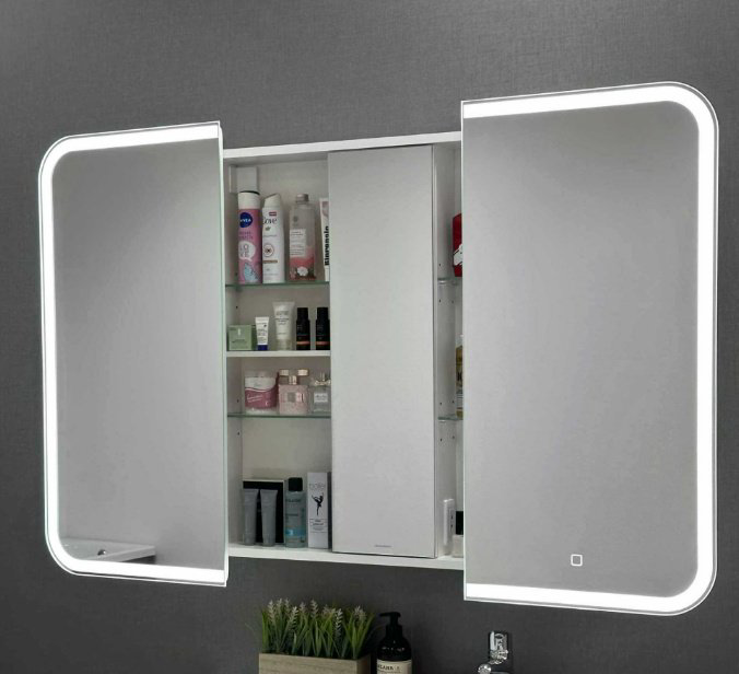 Шкаф зеркальный навесной KABINKA.KZ Cosmetic Light 80, 80x16x80 см, белый купить,NaN