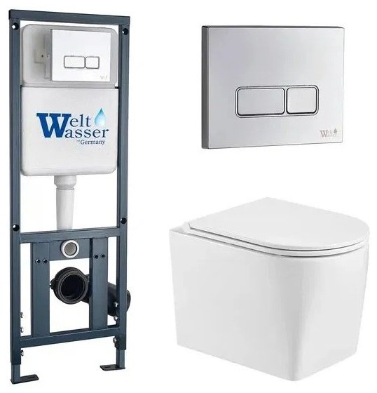 WeltWasser унитаз с инсталляцией NESENBACH 004 GL-WT, санфаянс