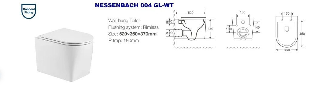 WeltWasser унитаз с инсталляцией NESENBACH 004 GL-WT, санфаянс купить,257400