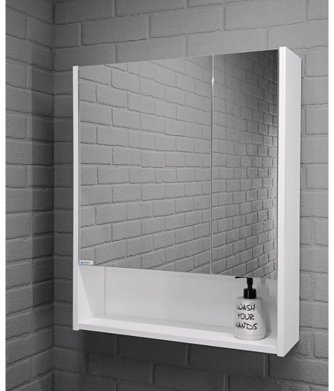 Шкаф зеркальный навесной KABINKA.KZ Адай, 60x16.3x74.2 см, белый