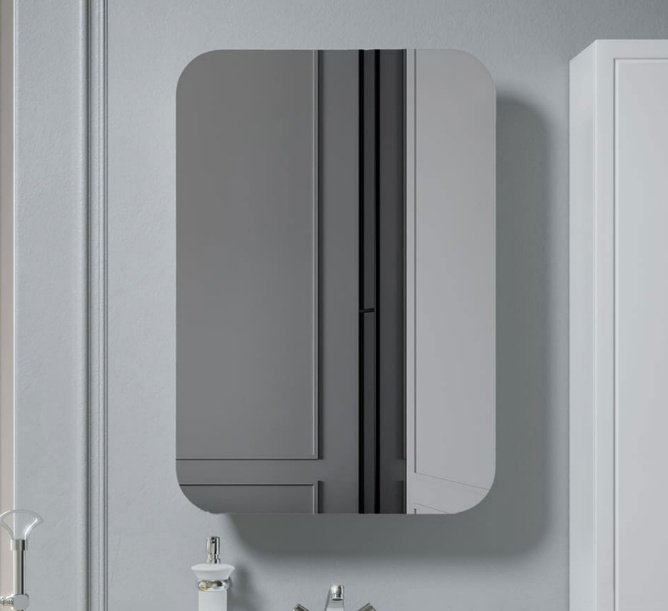 Шкаф зеркальный навесной KABINKA.KZ Monaco 55, 55x12.6x80 см, белый