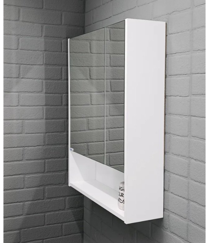 Шкаф зеркальный навесной KABINKA.KZ Адай, 60x16.3x74.2 см, белый