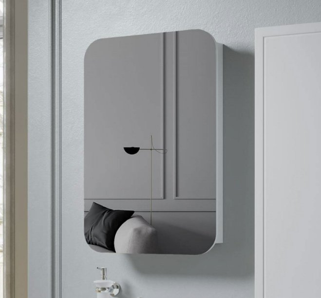 Шкаф зеркальный навесной KABINKA.KZ Monaco 55, 55x12.6x80 см, белый