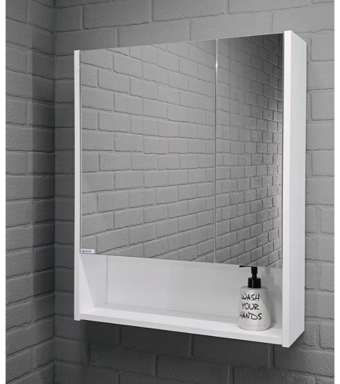 Шкаф зеркальный навесной KABINKA.KZ Адай, 50x16.3x74.2 см, белый