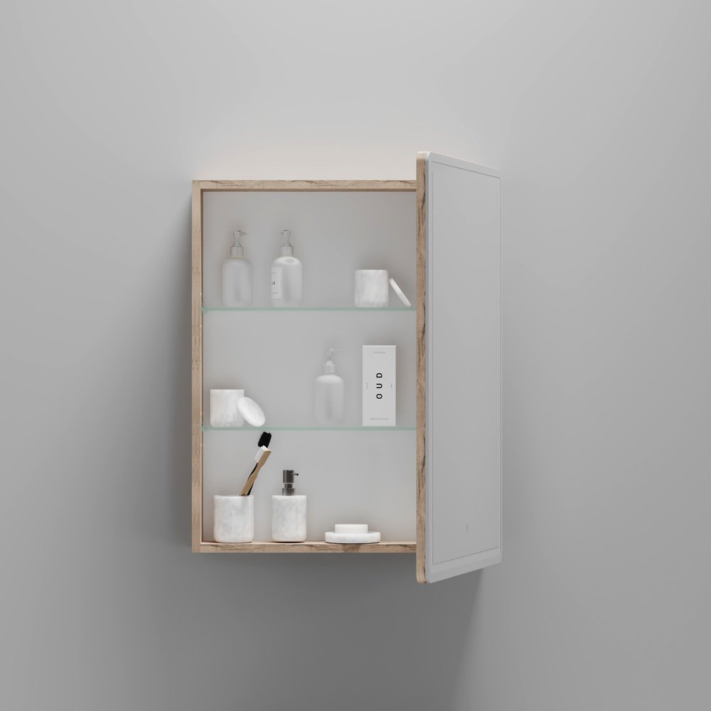 Шкаф зеркальный навесной KABINKA.KZ Mirror, 59x15x74 см, коричневый