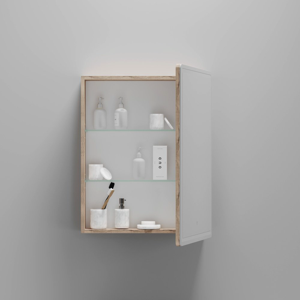 Шкаф зеркальный навесной Kabinka.kz Mirror 59x15x74см коричневый купить,NaN