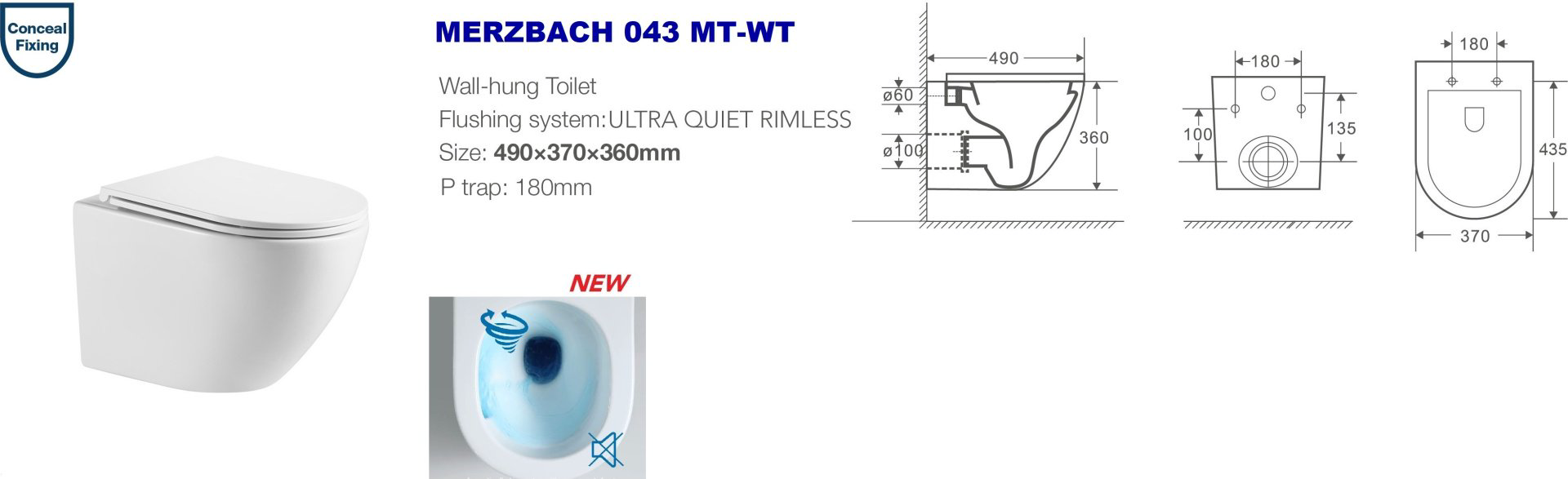 Унитаз WeltWasser Merzbach 043 MT-WT белый купить,149900