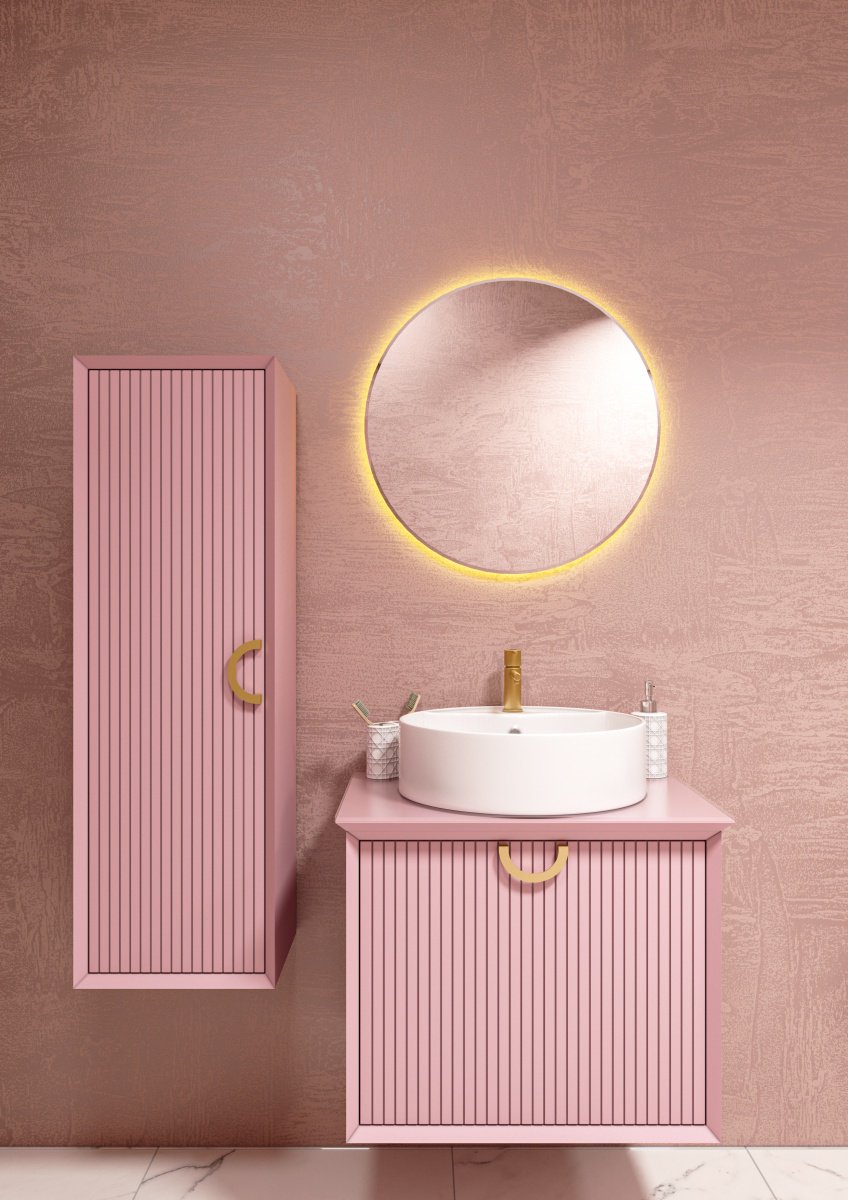 Шкаф-пенал навесной KABINKA.KZ LT3602P, 35x30x110 см, розовый