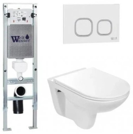Унитаз WeltWasser Baarbach AB350ST4 с инсталляцией белый купить,NaN