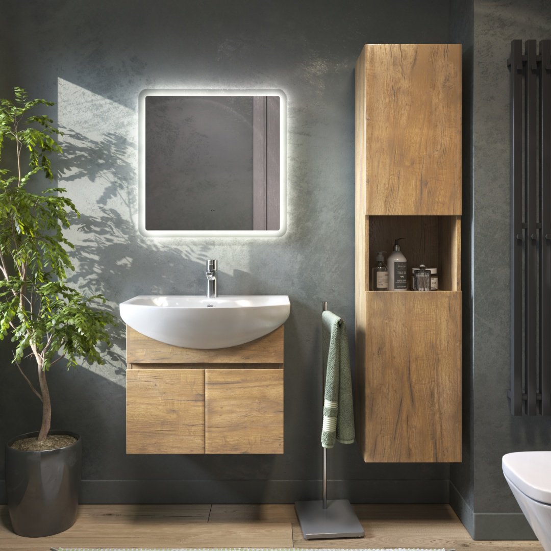 Шкаф-пенал навесной KABINKA.KZ Wing 35, 35x29.6x151 см, коричневый