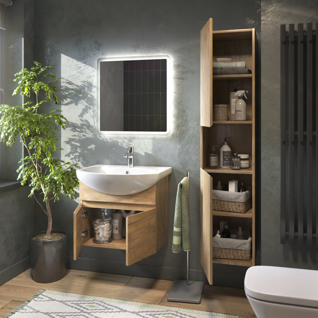 Шкаф-пенал навесной KABINKA.KZ Wing 35, 35x29.6x151 см, коричневый