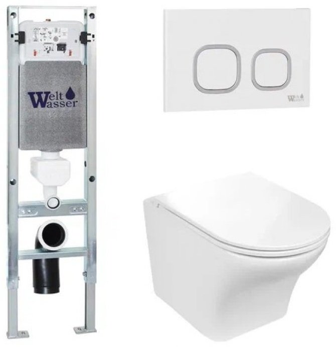 WeltWasser унитаз с инсталляцией ODENBACH 004 GL-WT, санфаянс