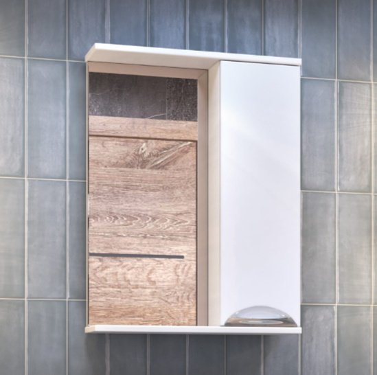 Шкаф зеркальный навесной KABINKA.KZ Callao 50, 50x15.6x70 см, белый