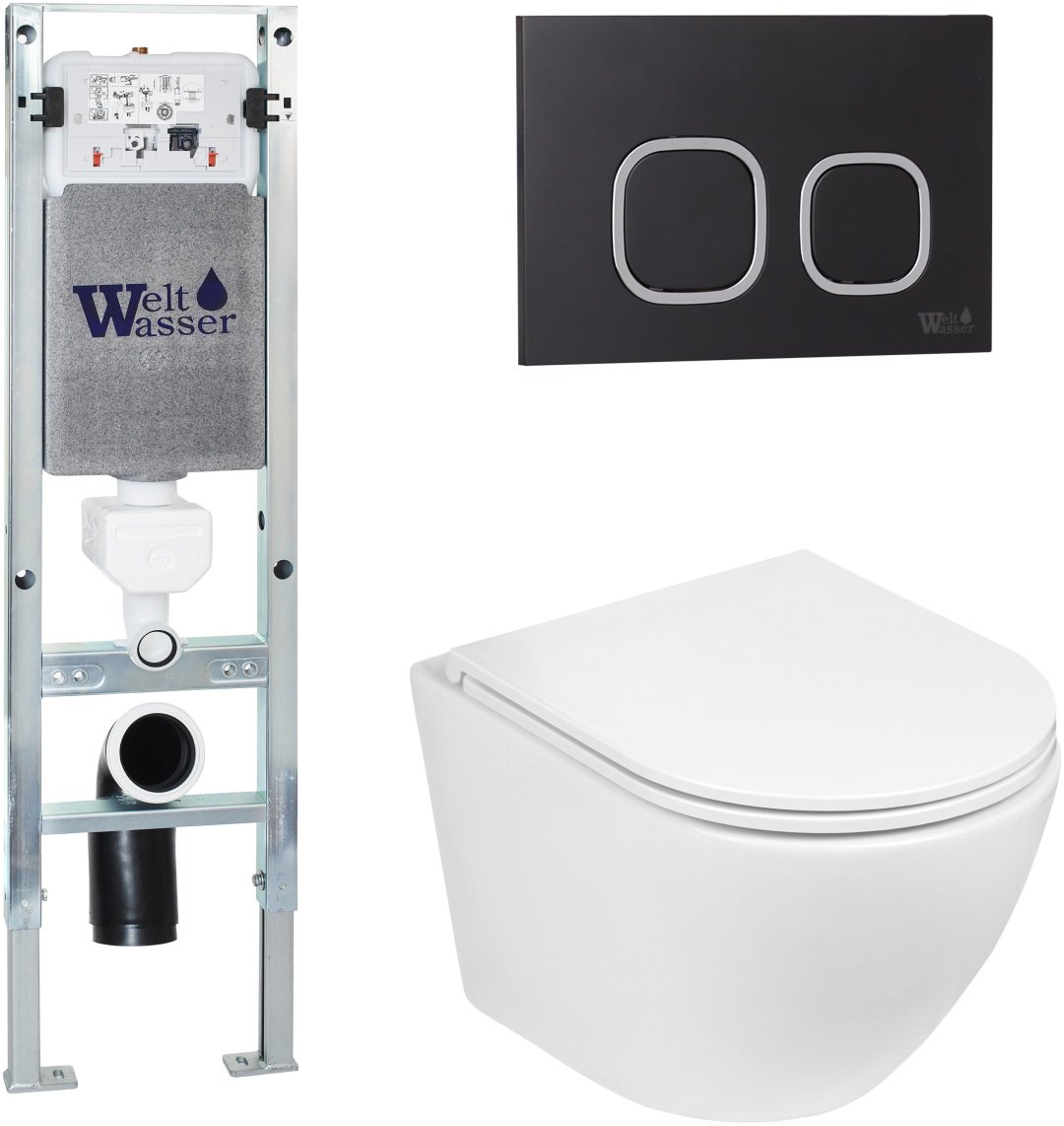 WeltWasser унитаз с инсталляцией MERZBACH 043 GL-WT, санфаянс