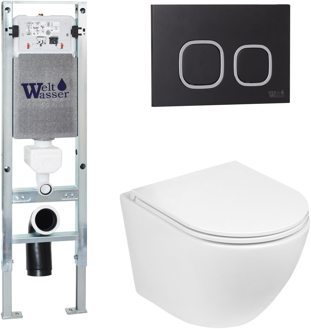 WeltWasser унитаз с инсталляцией MERZBACH 043 GL-WT, санфаянс купить,NaN