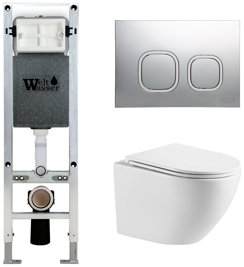 WeltWasser унитаз с инсталляцией MERZBACH 043 GL-WT, санфаянс