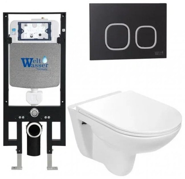 Унитаз WeltWasser Baarbach 004 GL-WT с инсталляцией белый купить,243675