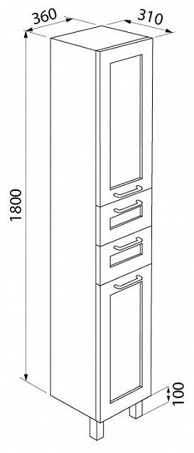 Шкаф напольный IDDIS 36x31x180 см, SEN3600i97 Sena
