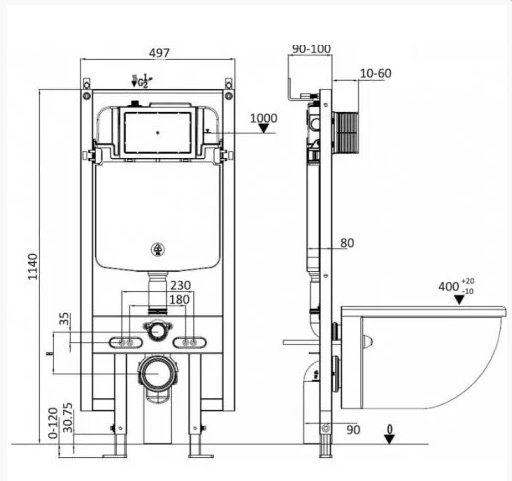 Унитаз WeltWasser Telbach 004 GL-WT белый купить,269600