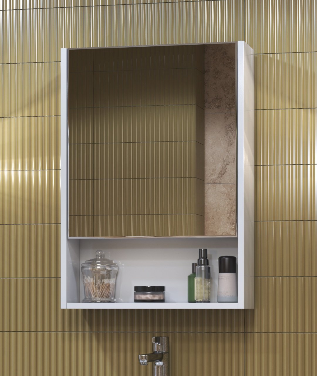 Шкаф зеркальный навесной KABINKA.KZ Urban 500 VIGO, 50x15.4x70 см, белый