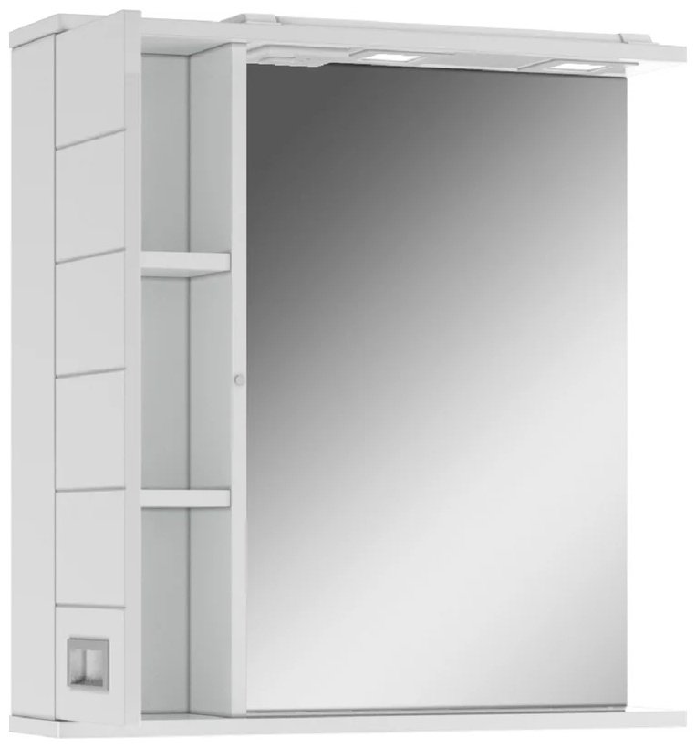 Шкаф зеркальный навесной Домино Cube 65 Эл.левый DC5006HZ, 65.4x14.9x68.8 см, белый