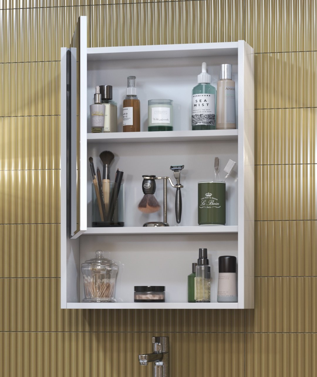 Шкаф зеркальный навесной KABINKA.KZ Urban 500 VIGO, 50x15.4x70 см, белый