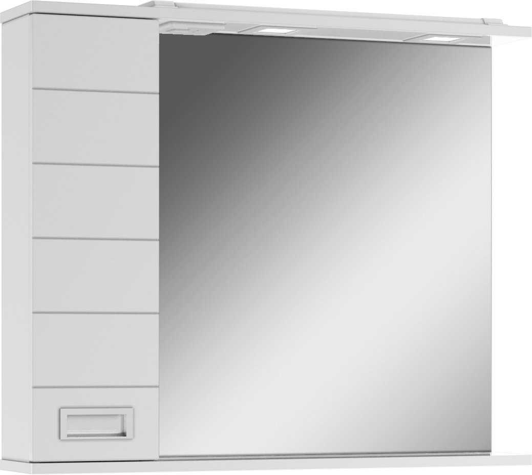 Шкаф зеркальный навесной KABINKA.KZ Cube 80, 80.4x14.9x68.8 см, белый