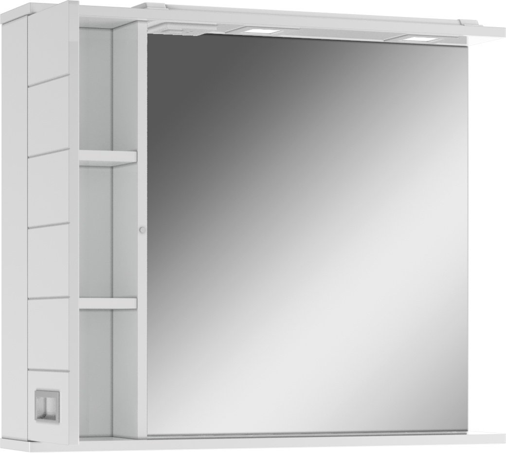 Шкаф зеркальный навесной KABINKA.KZ Cube 80, 80.4x14.9x68.8 см, белый купить,NaN