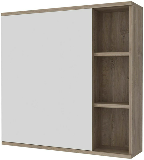 Шкаф зеркальный навесной AVK Кира 80x17.5x70см светло-коричневый