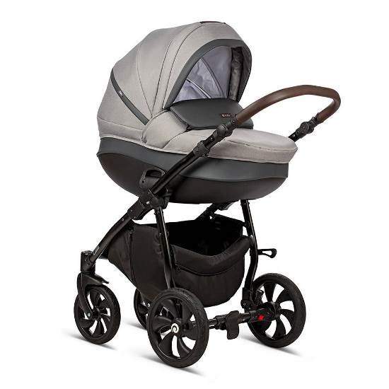 Коляска 3в1 Tutis Nanni Кожа&nbsp;022 Grey/Dark Grey купить,NaN