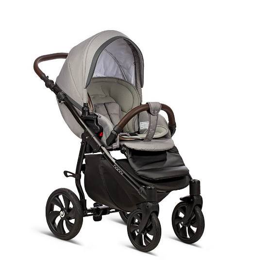 Коляска 3в1 Tutis Nanni Кожа&nbsp;022 Grey/Dark Grey купить,NaN