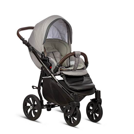 Коляска 3в1 Tutis Nanni Кожа&nbsp;022 Grey/Dark Grey купить,NaN