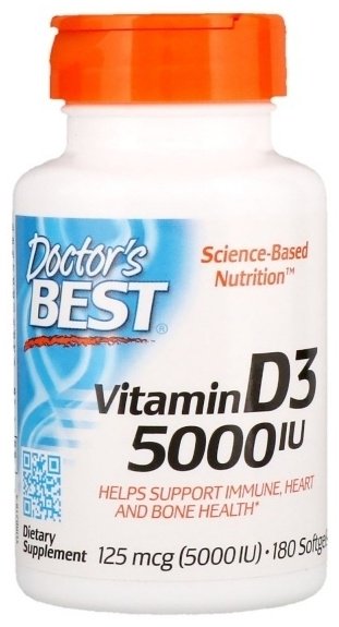 Doctor's Best Vitamin D3 125 мкг 5000 IU капсулы 180 шт - ForteMarket Doctor's Best Vitamin D3 125 мкг 5000 IU капсулы 180 шт купить,0