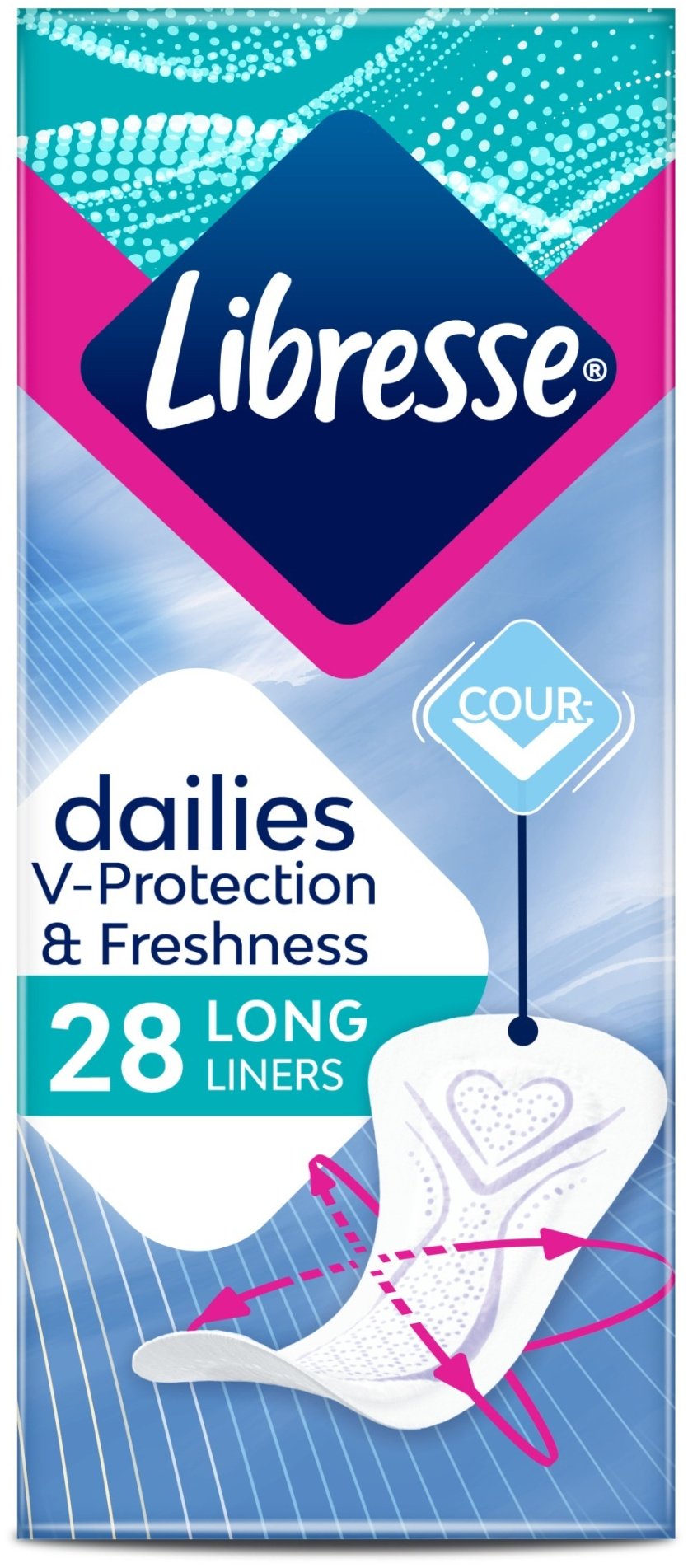 Libresse прокладки ежедневные Свежесть и защита Long 28 шт