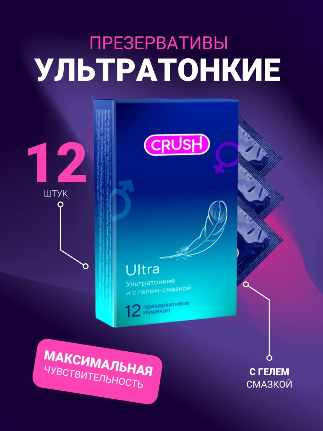 Презервативы Презервативы Crush Ultra 12 шт купить,NaN