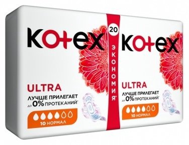Kotex прокладки Ultra Normal Duo 20 шт купить,NaN