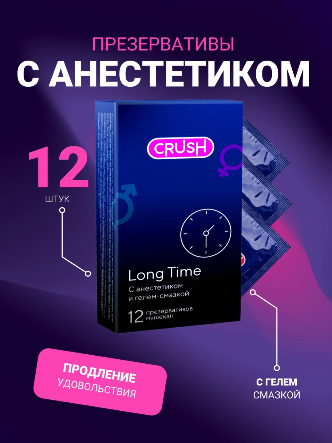 Презервативы Презервативы Crush Long Time 12 шт купить,NaN