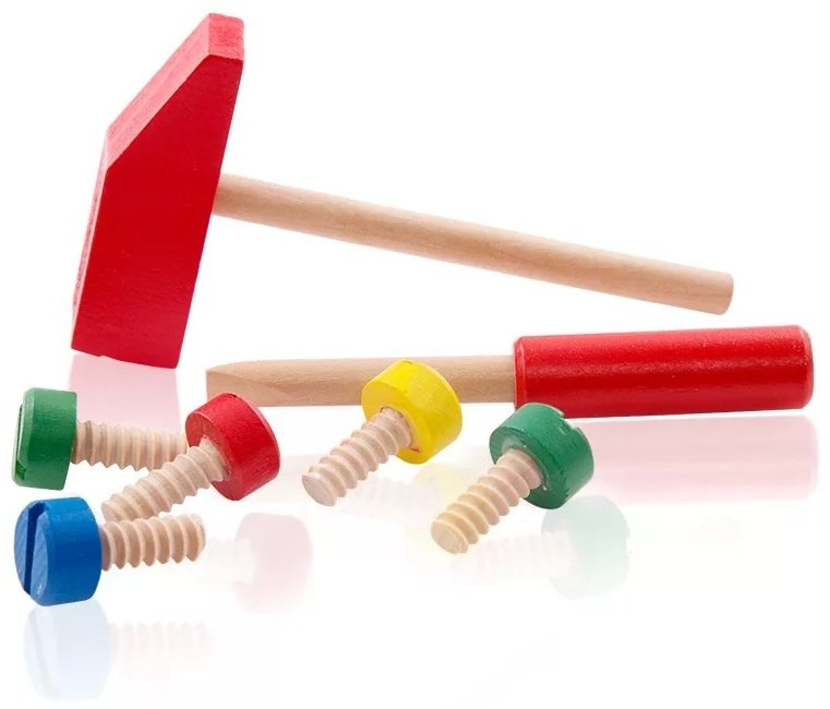 Wood toys Деревянный конструктор Гайка Отвертка Ключ купить,0