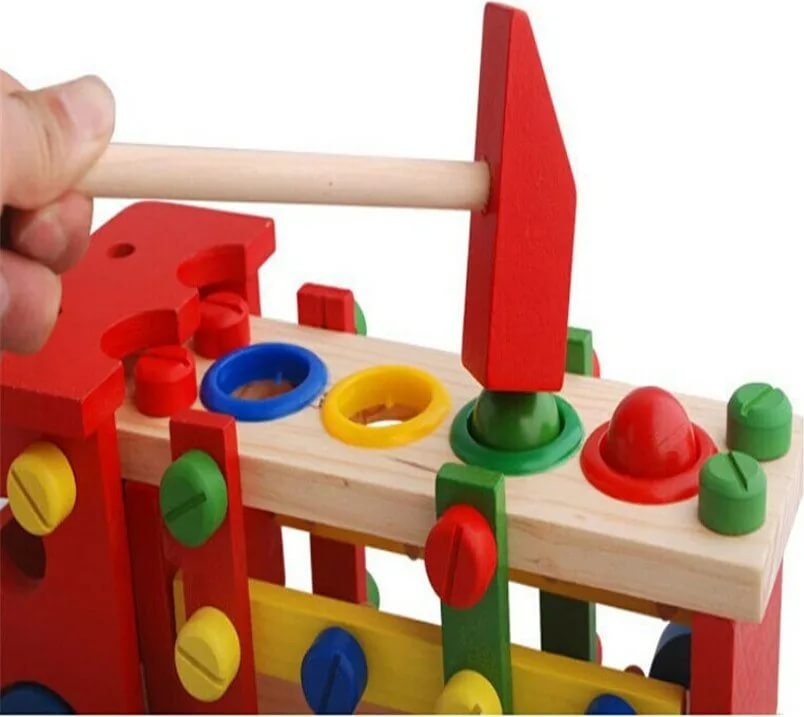 Wood toys Деревянный конструктор Гайка Отвертка Ключ купить,0