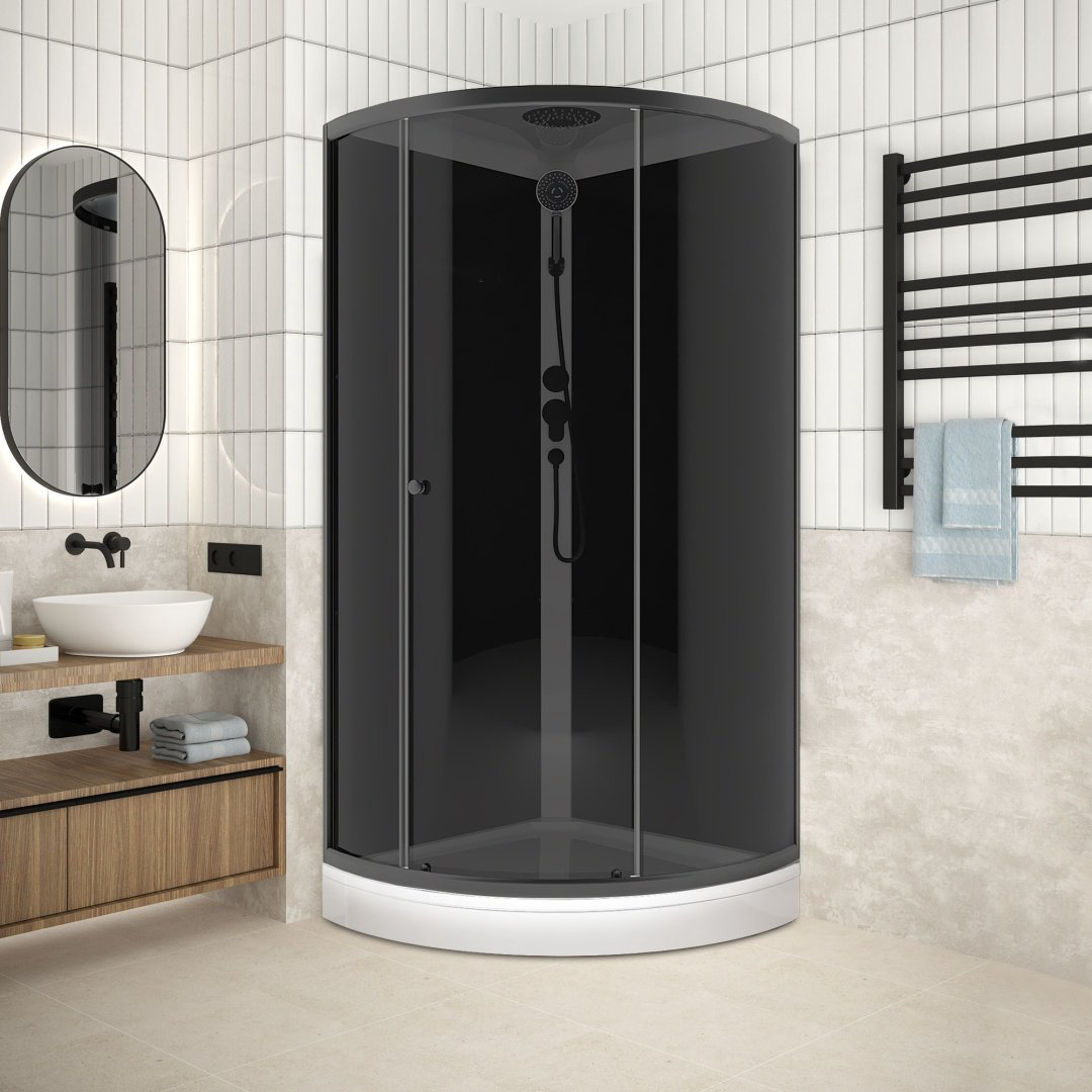 Душевая кабина Domani-Spa Simple v1.2 С КРЫШЕЙ (99) (218х90 см), низкий поддон купить,NaN