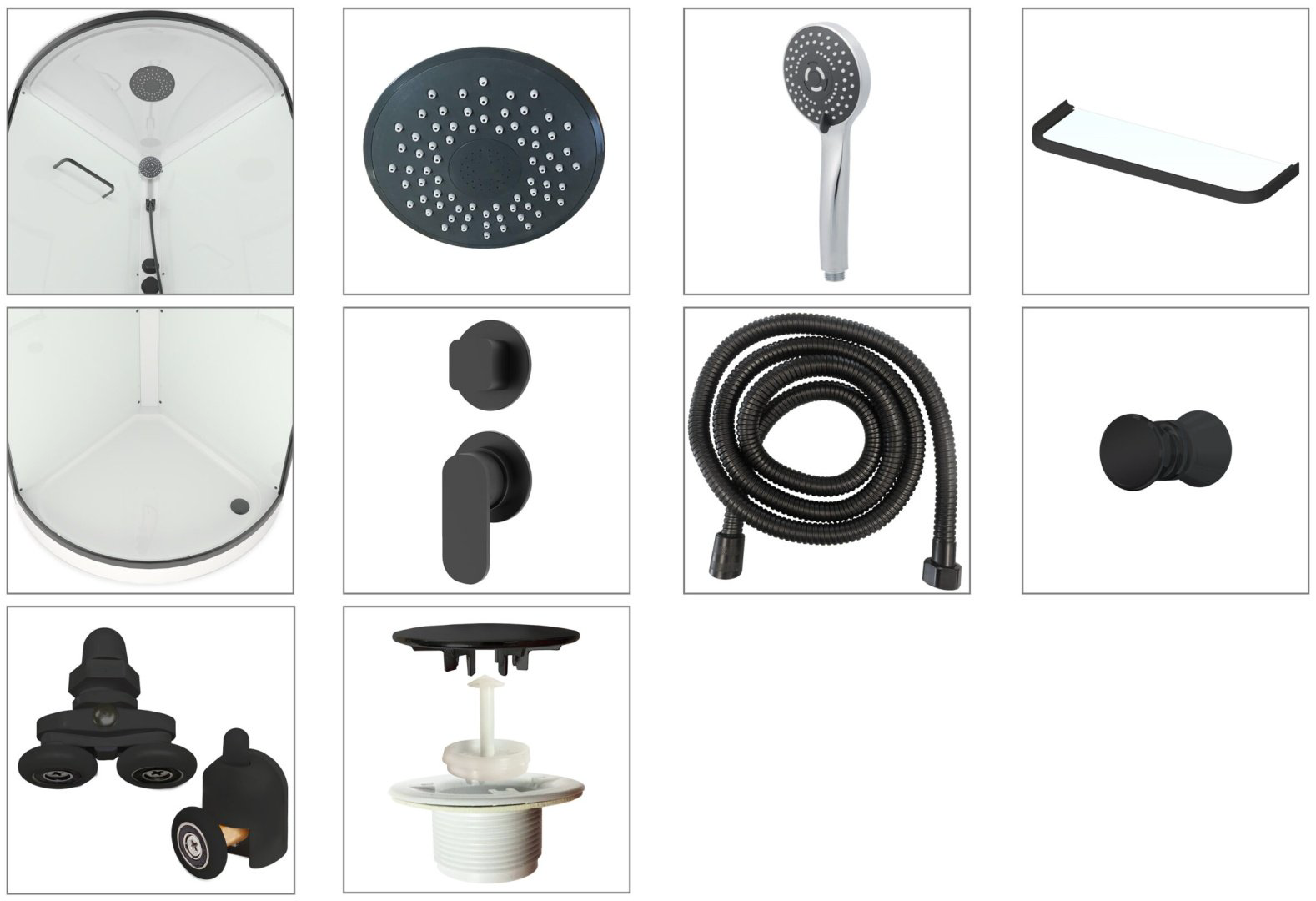 Душевая кабина Domani-Spa Simple v1.2 С КРЫШЕЙ (99) (218х90 см), низкий поддон купить,NaN