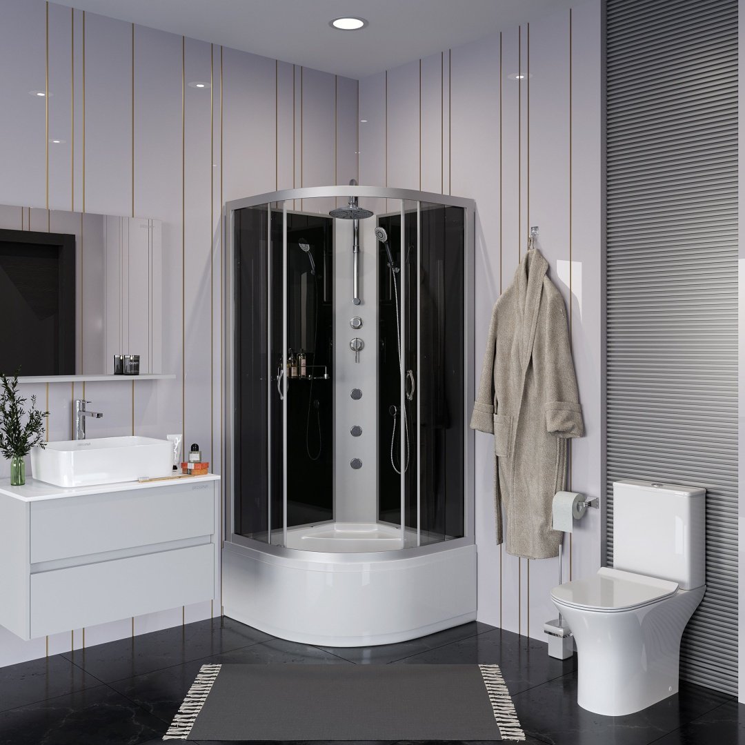 Душевая кабина Niagara NG-2507-14BKTG (210 см х 80 см), высокий поддон купить,0