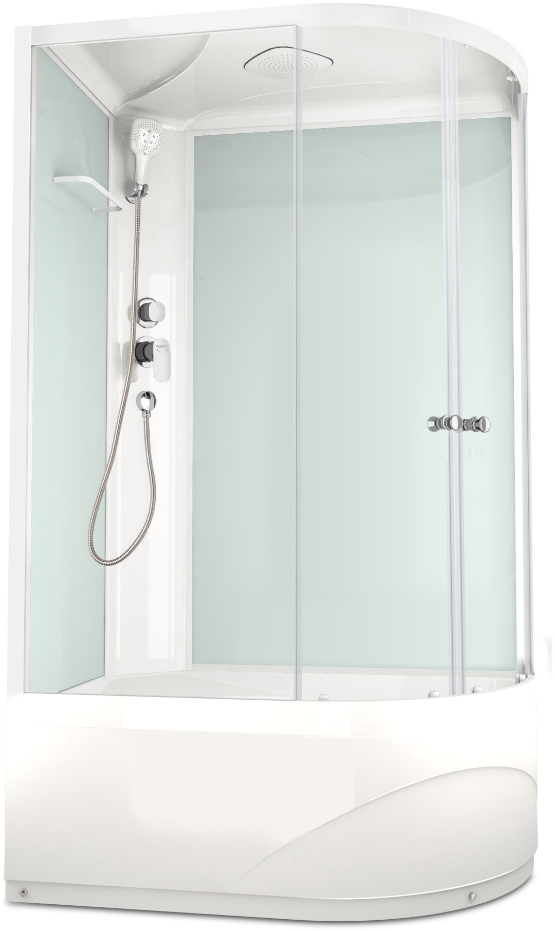 Душевая кабина KABINKA.KZ Delight Slim 128 L, 120х80 см, высокий поддон, левая, белая