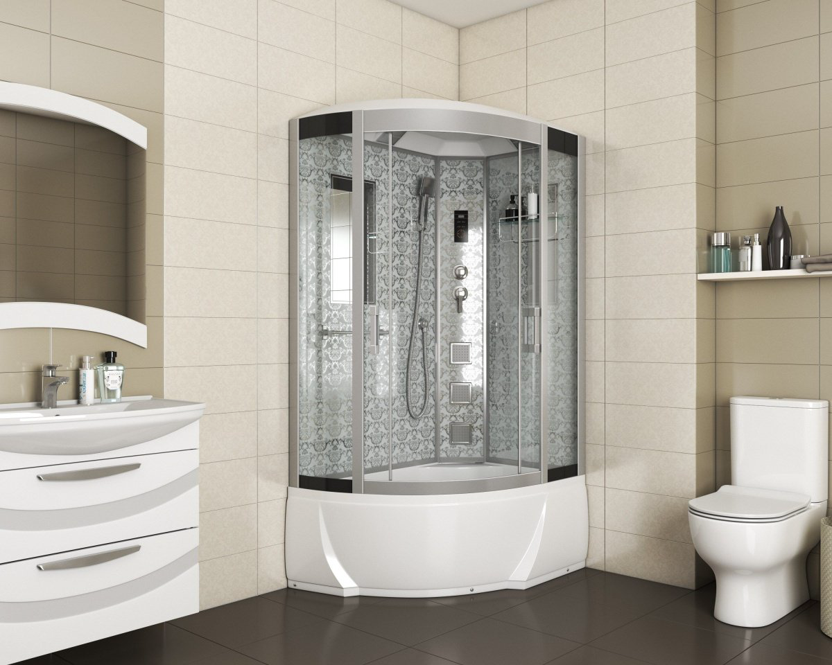 Душевая кабина Niagara Lux 7712W R правая (220 х 120 см), высокий поддон купить,NaN