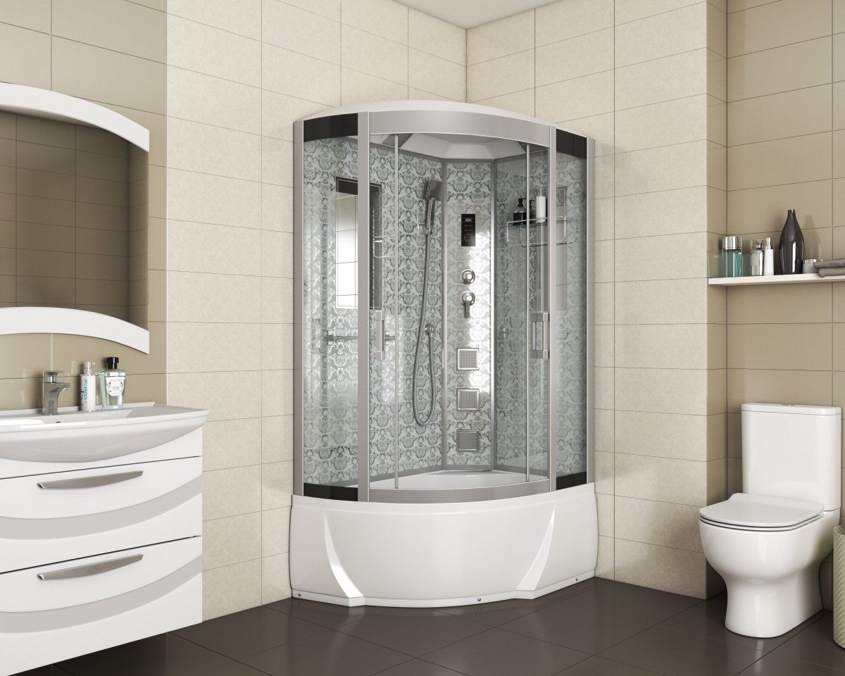 Душевая кабина Niagara Lux 7712W R правая (220 х 120 см), высокий поддон